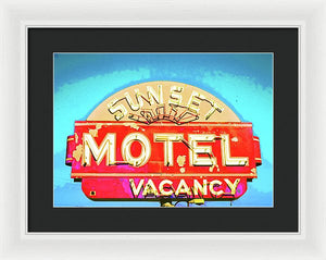 Vintage Motel Sign - Framed Print