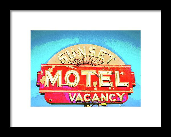 Vintage Motel Sign - Framed Print