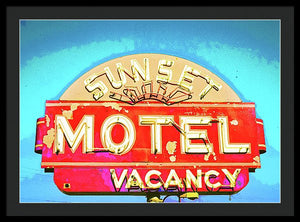 Vintage Motel Sign - Framed Print