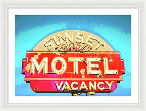 Vintage Motel Sign - Framed Print