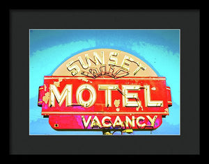 Vintage Motel Sign - Framed Print