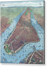 Load image into Gallery viewer, Old Map Aerial View Of New York City 1879 - Acrylic Print