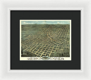 Old Map Of Atlanta 1871 - Framed Print