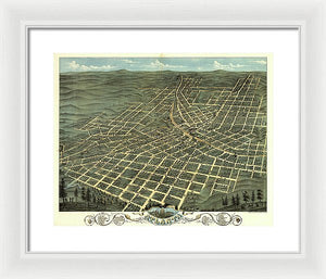 Old Map Of Atlanta 1871 - Framed Print