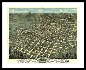 Old Map Of Atlanta 1871 - Framed Print