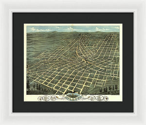 Old Map Of Atlanta 1871 - Framed Print