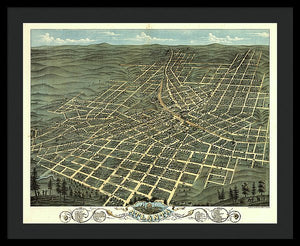 Old Map Of Atlanta 1871 - Framed Print