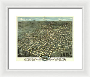 Old Map Of Atlanta 1871 - Framed Print