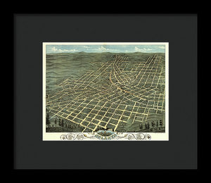 Old Map Of Atlanta 1871 - Framed Print