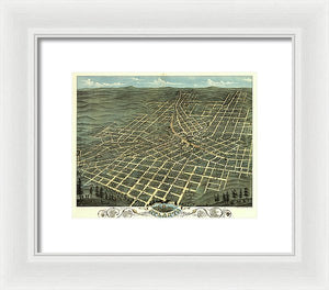 Old Map Of Atlanta 1871 - Framed Print