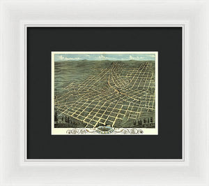 Old Map Of Atlanta 1871 - Framed Print