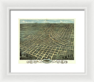 Old Map Of Atlanta 1871 - Framed Print