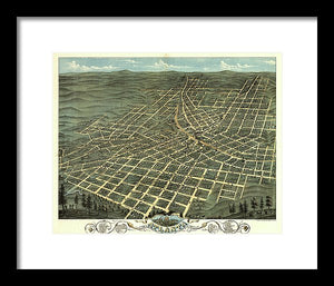 Old Map Of Atlanta 1871 - Framed Print