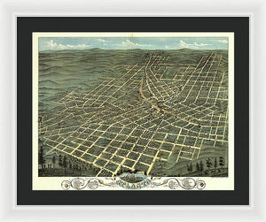 Old Map Of Atlanta 1871 - Framed Print