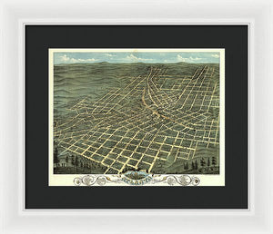 Old Map Of Atlanta 1871 - Framed Print