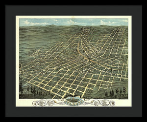 Old Map Of Atlanta 1871 - Framed Print