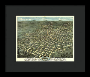 Old Map Of Atlanta 1871 - Framed Print