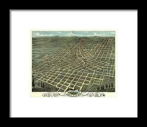 Old Map Of Atlanta 1871 - Framed Print