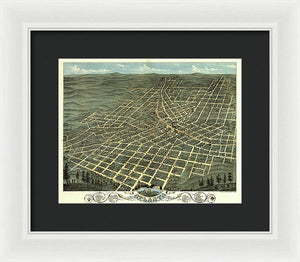 Old Map Of Atlanta 1871 - Framed Print