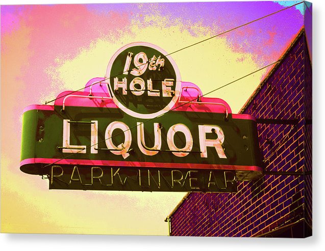 Bar Sign - 19th Hole Liquors - Canvas Print