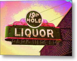 Bar Sign - 19th Hole Liquors - Metal Print