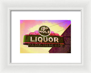 Bar Sign - 19th Hole Liquors - Framed Print