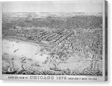 Load image into Gallery viewer, Old Birds Eye View Map Of Chicago 1879 - Canvas Print