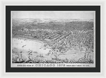 Load image into Gallery viewer, Old Birds Eye View Map Of Chicago 1879 - Framed Print