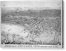 Load image into Gallery viewer, Old Birds Eye View Map Of Chicago 1879 - Acrylic Print