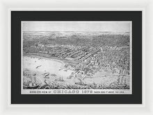 Load image into Gallery viewer, Old Birds Eye View Map Of Chicago 1879 - Framed Print