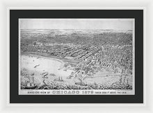 Load image into Gallery viewer, Old Birds Eye View Map Of Chicago 1879 - Framed Print