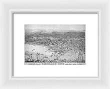 Load image into Gallery viewer, Old Birds Eye View Map Of Chicago 1879 - Framed Print