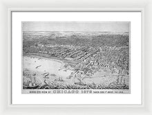 Load image into Gallery viewer, Old Birds Eye View Map Of Chicago 1879 - Framed Print