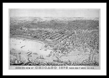 Load image into Gallery viewer, Old Birds Eye View Map Of Chicago 1879 - Framed Print