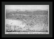 Load image into Gallery viewer, Old Birds Eye View Map Of Chicago 1879 - Framed Print