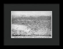 Load image into Gallery viewer, Old Birds Eye View Map Of Chicago 1879 - Framed Print