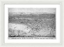 Load image into Gallery viewer, Old Birds Eye View Map Of Chicago 1879 - Framed Print