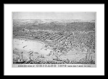 Load image into Gallery viewer, Old Birds Eye View Map Of Chicago 1879 - Framed Print