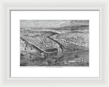 Load image into Gallery viewer, Old Map Of Birds Eye View Of New York City 1855 - Framed Print