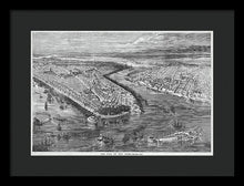 Load image into Gallery viewer, Old Map Of Birds Eye View Of New York City 1855 - Framed Print