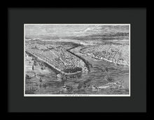 Load image into Gallery viewer, Old Map Of Birds Eye View Of New York City 1855 - Framed Print