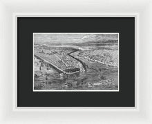 Load image into Gallery viewer, Old Map Of Birds Eye View Of New York City 1855 - Framed Print