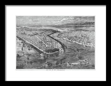 Load image into Gallery viewer, Old Map Of Birds Eye View Of New York City 1855 - Framed Print