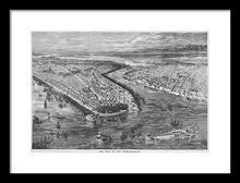 Load image into Gallery viewer, Old Map Of Birds Eye View Of New York City 1855 - Framed Print