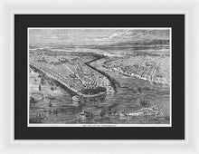 Load image into Gallery viewer, Old Map Of Birds Eye View Of New York City 1855 - Framed Print