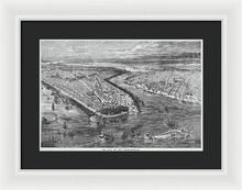 Load image into Gallery viewer, Old Map Of Birds Eye View Of New York City 1855 - Framed Print