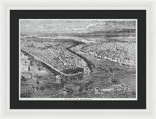 Load image into Gallery viewer, Old Map Of Birds Eye View Of New York City 1855 - Framed Print