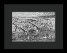 Load image into Gallery viewer, Old Map Of Birds Eye View Of New York City 1855 - Framed Print