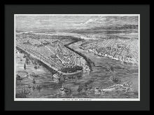 Load image into Gallery viewer, Old Map Of Birds Eye View Of New York City 1855 - Framed Print