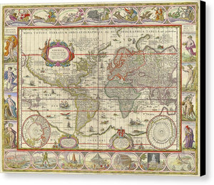 Old World Map  - Canvas Print